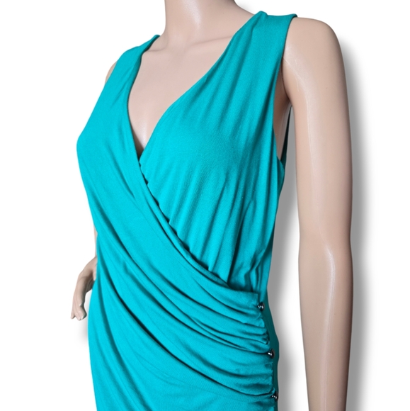 Ann Klein Women's Green Crossover Ruched Tank Top - Picture 11 of 16